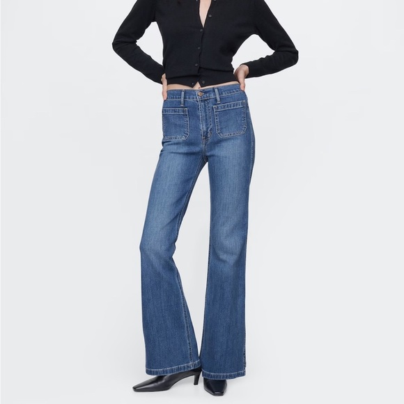 GAP Flare Wide Leg Jeans Womens Size 8 short (29S) - Picture 1 of 13